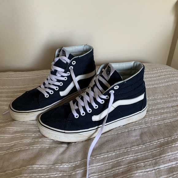 navy blue vans high tops